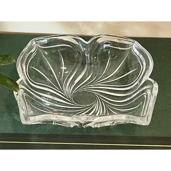 Vintage MIKASA Crystal Spring Flair Rectangle 6" Candy Dish Bowl - Picture 2 of 7